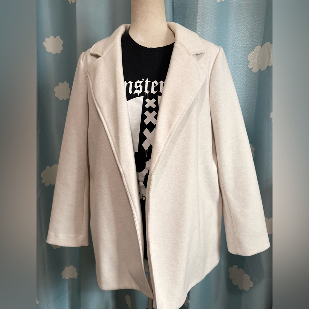 Joie soft wool blend casual and easy jacket cardigan Cream/White. L